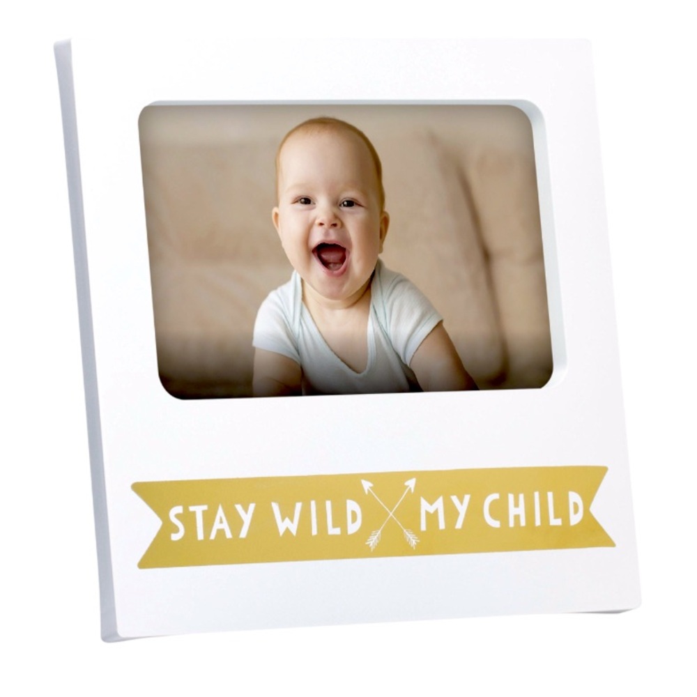 SENTIMENT FRAME "STAY WILD MY CHILD" WHITE BABY PICTURE FRAME 🌟NWT🌟